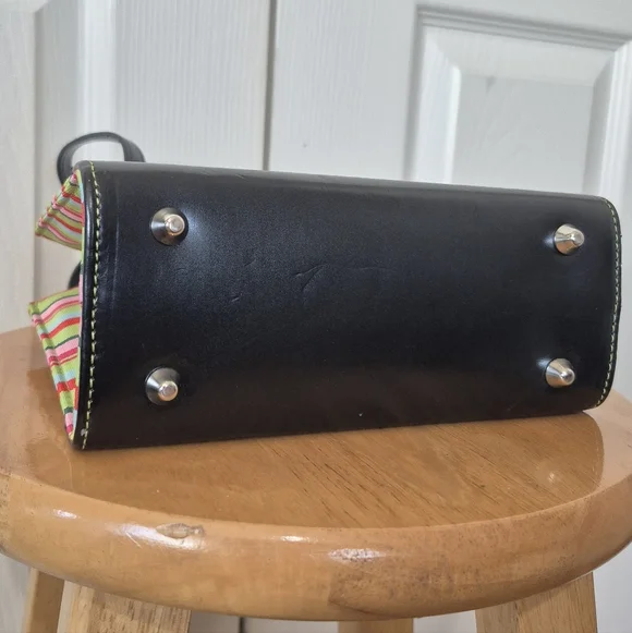 Kate Spade Vintage Small Colorful Striped Handbag With Bow - Picture 13 of 13